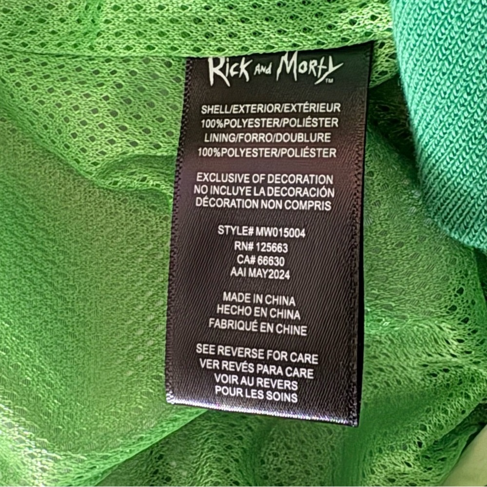 NWT Rick and Morty Members Only Bomber Jacket Green Portal Graphic Full Zip M - Picture 12 of 15